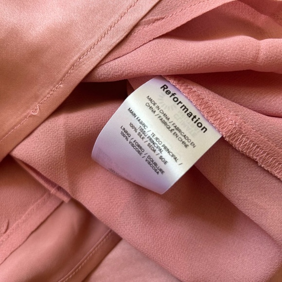 NWT Reformation Joanna Silk Midi Dress in Blush Pink - Picture 8 of 9
